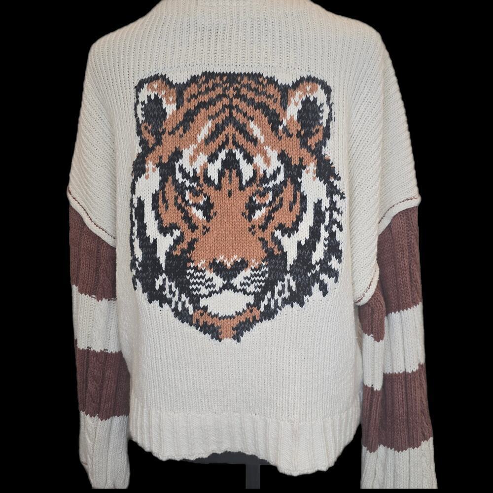 NWT New Anthropologie Pilcro Tiger Zip-Up Cardigan. Size XL. Retails $188 - Picture 2 of 10